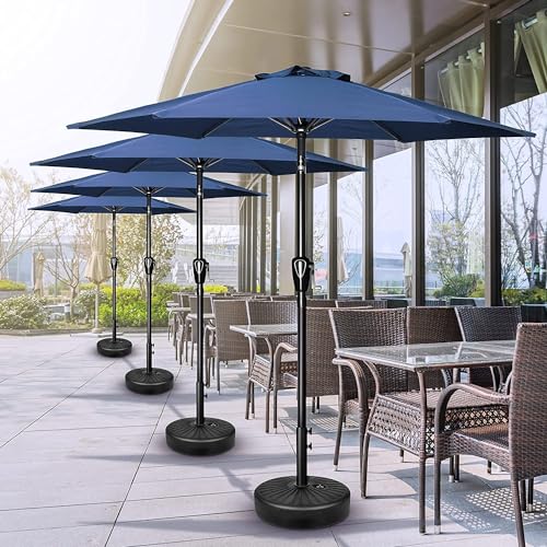 Simple Deluxe 9FT Outdoor Patio Umbrella Table Market Umbrella with Push Button Tilt and Crank, 8 Sturdy Ribs, UV Protection Waterproof for Garden, Lawn, Deck, Backyard, Pool