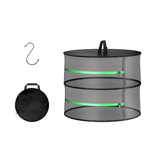 YSSOA Herb Drying Rack Zippered Hanging Dryer with Garden Pruning Shear and Hook for Hydroponics Herb, Plant, Seed, Bud