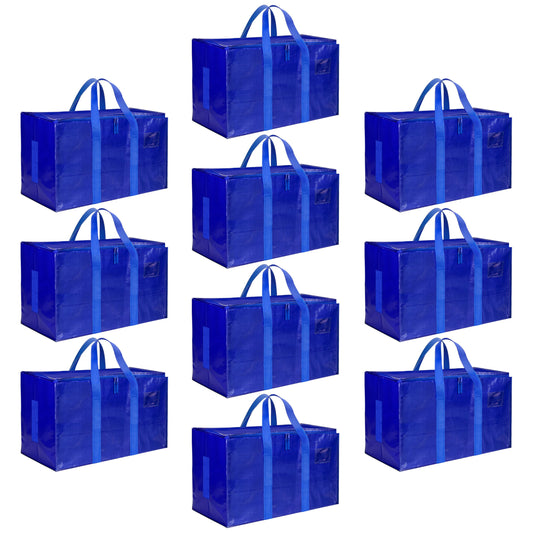 YSSOA Extra Large Moving Bags with Carrying Handles & Zippers, Moving Supplies with lids, Fold Flat, Moving and Storing