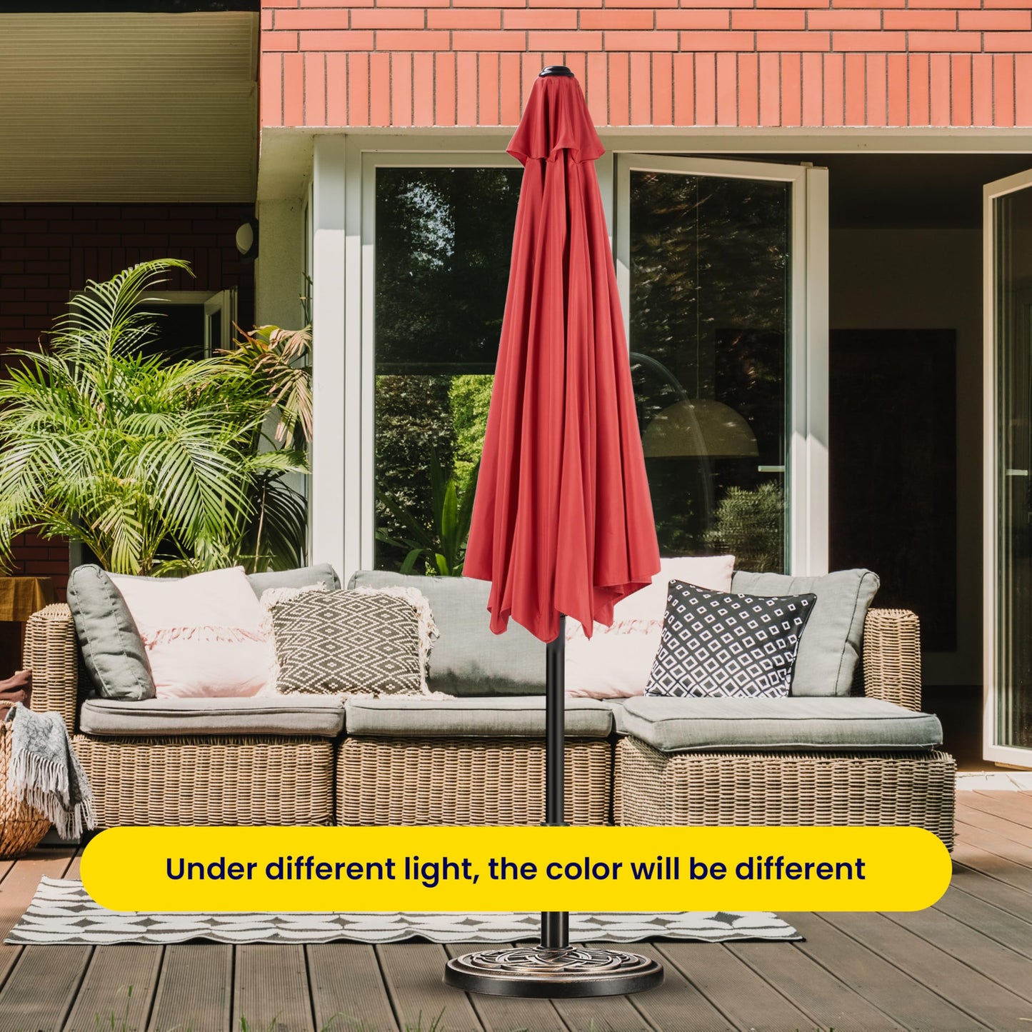 InfiniPower Outdoor Patio Umbrella Table Umbrellas with Push Button Tilt/Crank, UV Protection Waterproof for Garden Deck Backyard Pool,