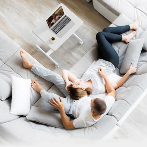 YSSOA Mobile Small Standing Desk - Rolling Desk with Adjustable Height and Lockable Wheels, Sit-Stand Laptop Table, Portable Computer Workstation