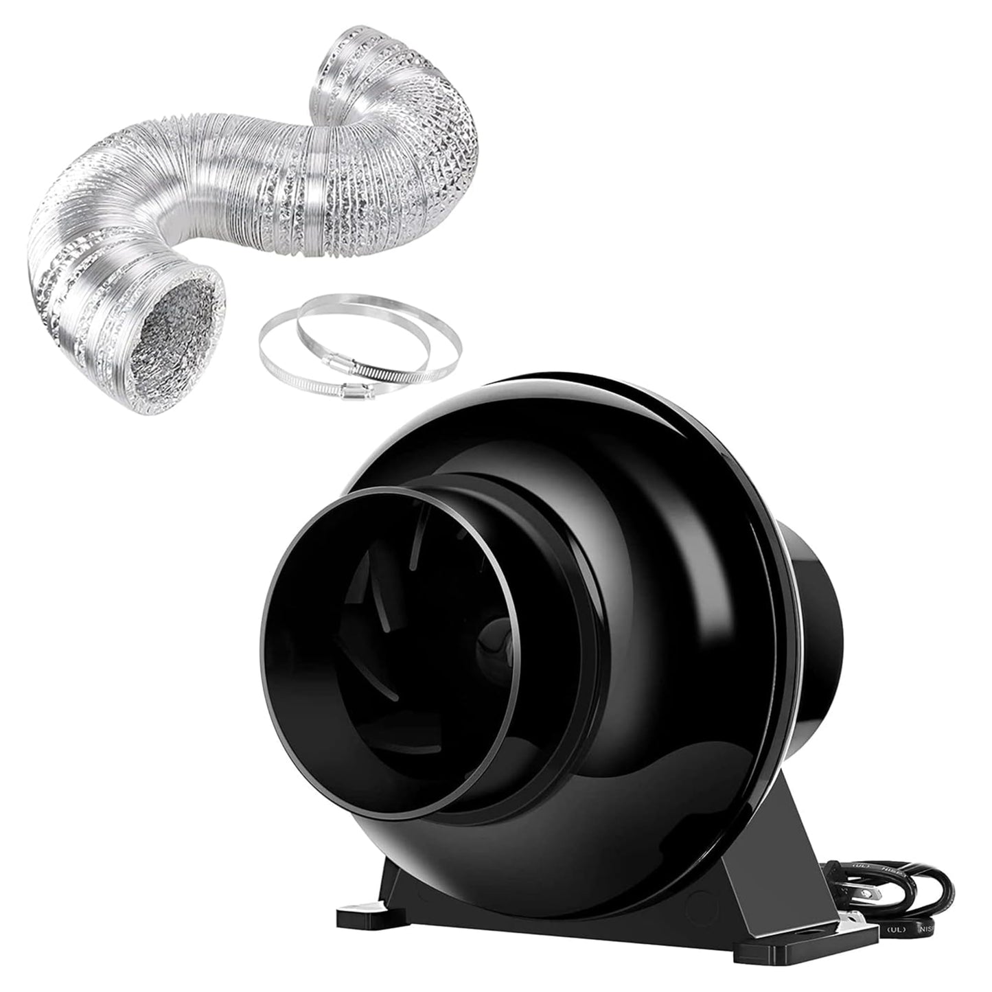 iPower 4 Inch 195 CFM Inline Duct Ventilation Fan Combo