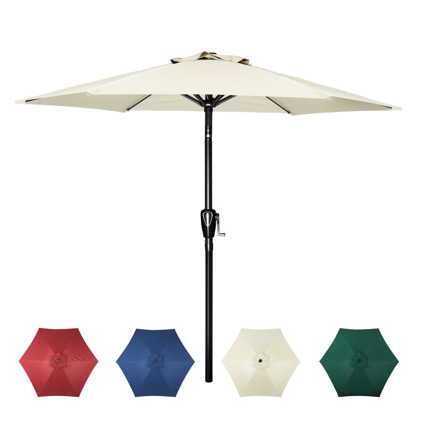 InfiniPower Outdoor Patio Umbrella Table Umbrellas with Push Button Tilt/Crank, UV Protection Waterproof for Garden Deck Backyard Pool,