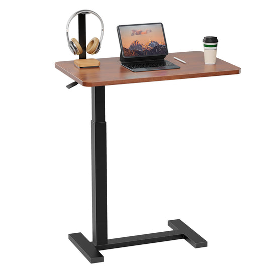 Overbed Bedside Table with Hidden Casters, Adjustable Hospital & Home Use Bed Table, Rolling Laptop Table, Movable Standing Desk