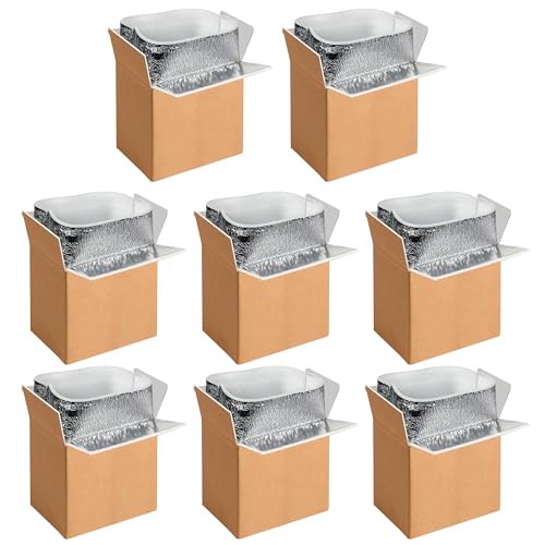 YSSOA Thermo Chill Double Insulated Carton with Foil Insulated Bag Liner, Small Mailing Box, Shipping Box for Mailing, Shipping, Packing, Moving,Box Inside Dimension