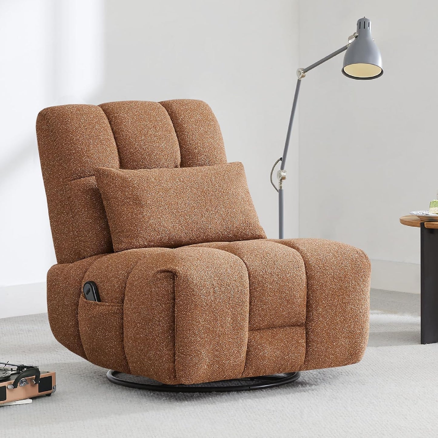 Oversized Power Recliner Chair for Adults, Ultra-Comfy Remote Control Glider Recliner for Living Room Theater Seating Single Sofa, Swivel Rocker Recliner Chair with Side Pocket