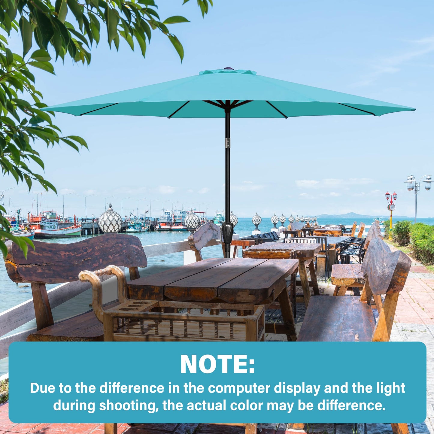HealSmart 9' Patio Umbrella Replacement Canopy Cover with 8 Ribs, Outdoor Table Market Yard Umbrellas