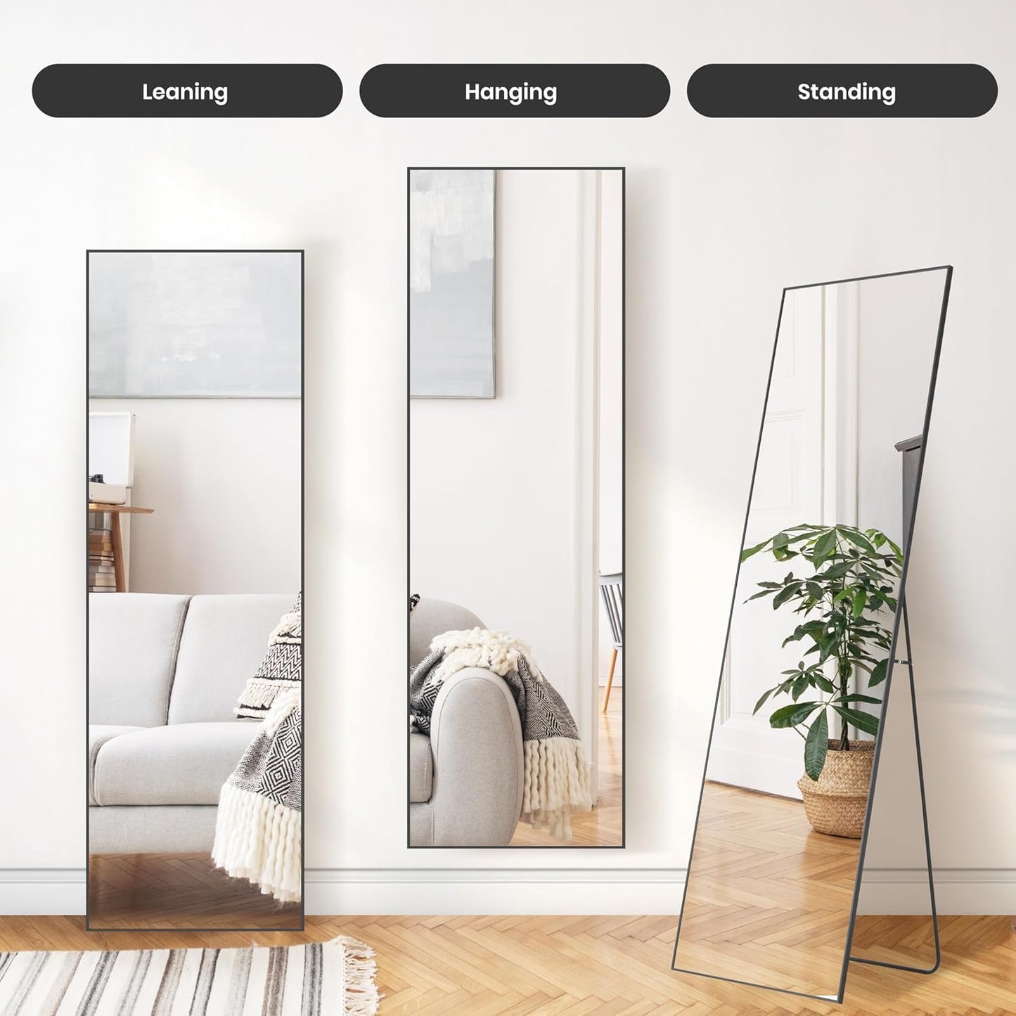 Simple Deluxe Arched Full Length Mirror