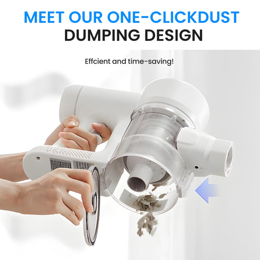 Simple Deluxe Cordless Vacuum Cleaner, Stick Vac with LED, 45 Mins Powerful Suction Electric Rechargeable, Handheld Vacuum for Pet Hair, Carpet, Hard Floor, Tile, White