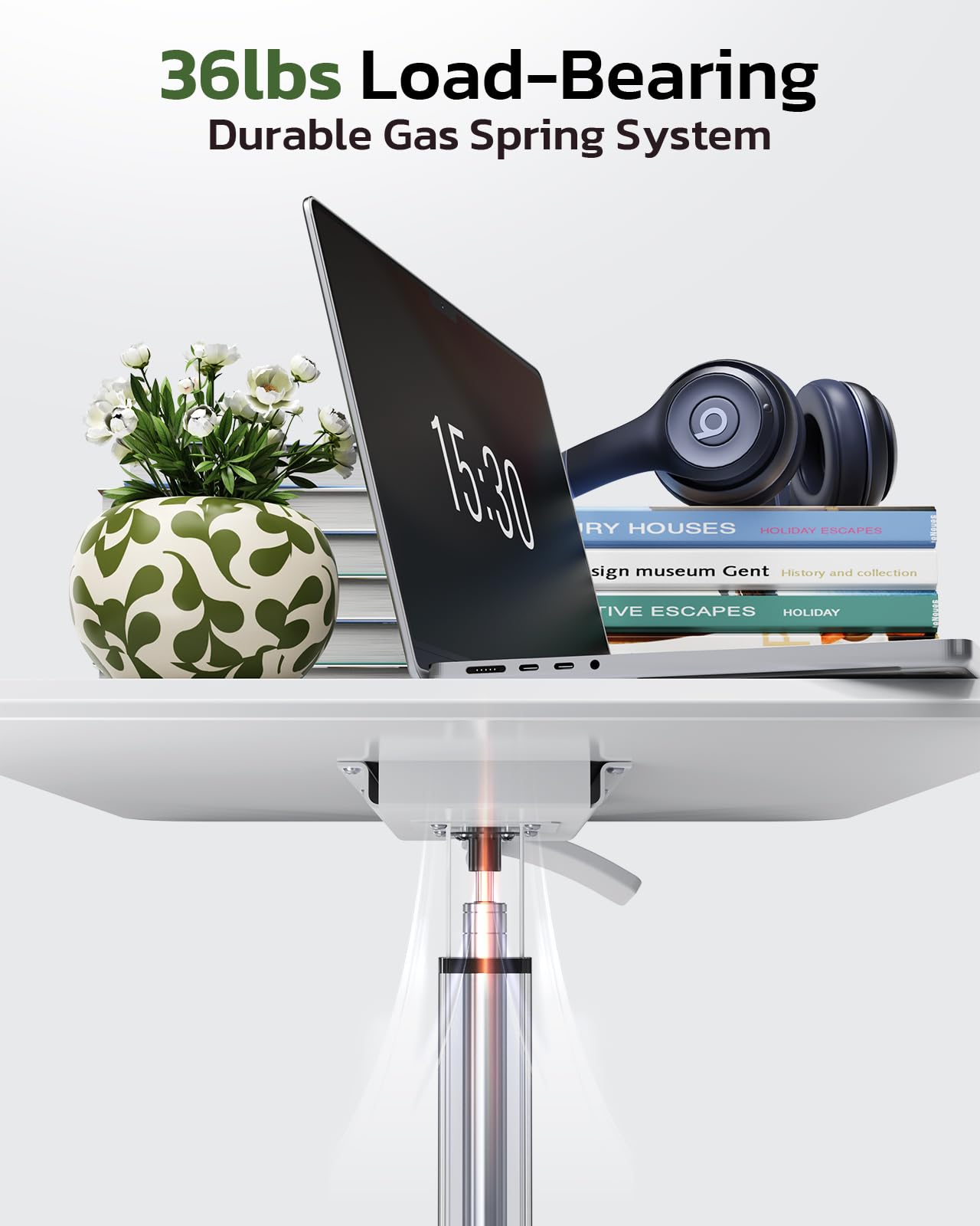 InfiniPower Mobile Small Standing Desk - Rolling Desk with Adjustable Height and Lockable Wheels, Sit-Stand Laptop Table, Portable Computer Workstation