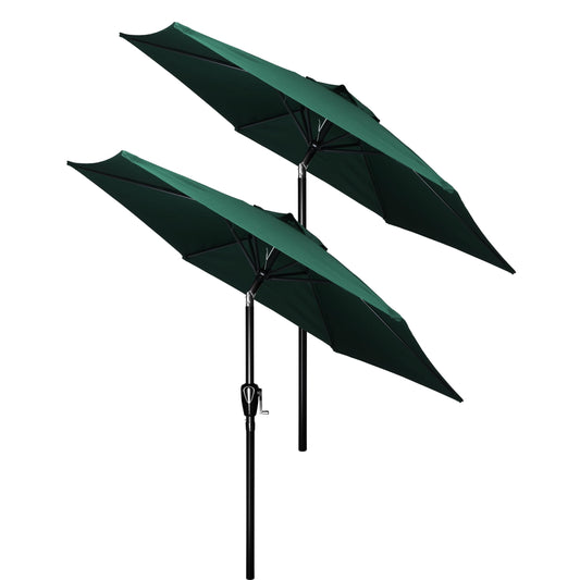 Simple Deluxe 9FT Outdoor Patio Umbrella Table Market Umbrella with Push Button Tilt and Crank, 8 Sturdy Ribs, UV Protection Waterproof for Garden, Lawn, Deck, Backyard, Pool