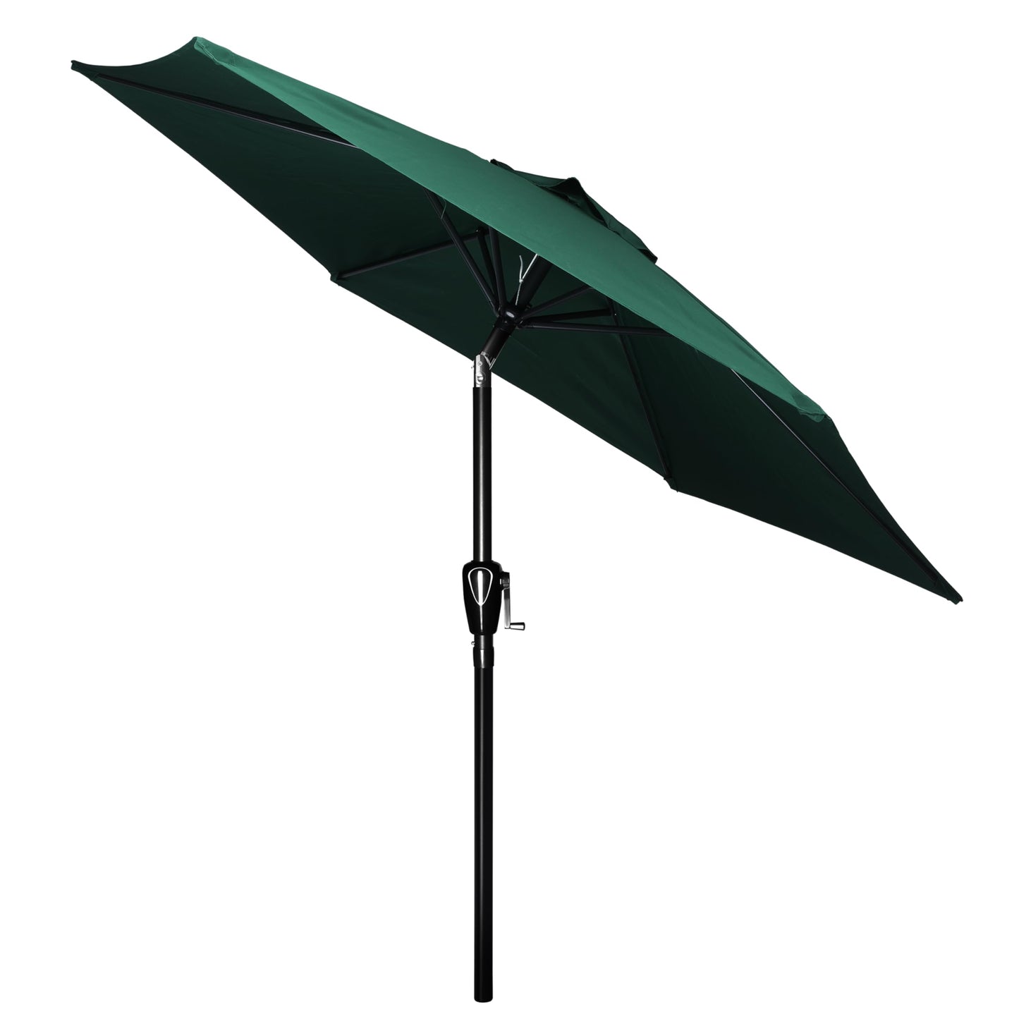 HealSmart 7.5ft Patio Umbrella with Push Button Tilt/Crank, Outdoor Table Market Yard Umbrella, 6 Sturdy Ribs for Garden, Deck, Backyard, Pool