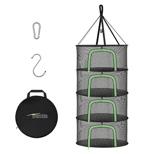 YSSOA Herb Drying Rack Zippered Hanging Dryer with Garden Pruning Shear and Hook for Hydroponics Herb, Plant, Seed, Bud