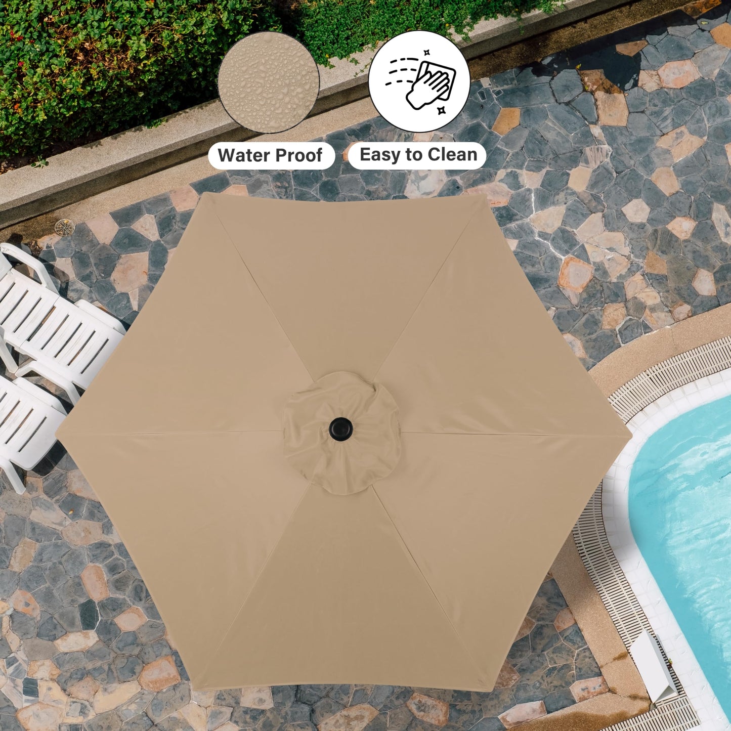 Simple Deluxe Patio Umbrella Outdoor Table Market Yard Umbrella with Push Button