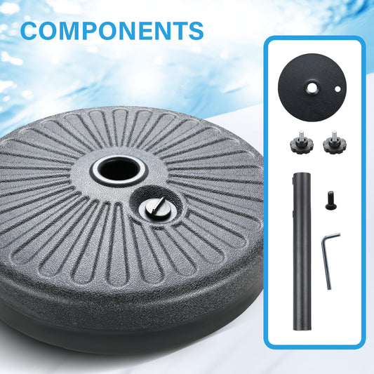 HealSmart Durable Fillable Patio Umbrella & Base for Outdoor Lawn, Deck, Poolside