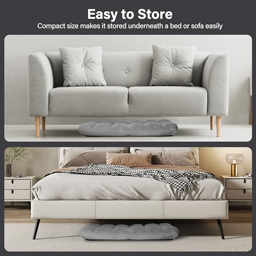 YSSOA Floor Chair with Back Support Meditation Chair 14 Adjustable Position Folding Sofa Seat, Flame Retardant Sponge Padded Sleeper Bed Suit for Gaming Working Yoga, Grey