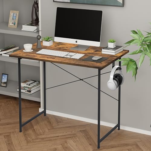 YSSOA Work Study Writing Student Kids Bedroom Wood Modern Simple Table with Headphone Hooks