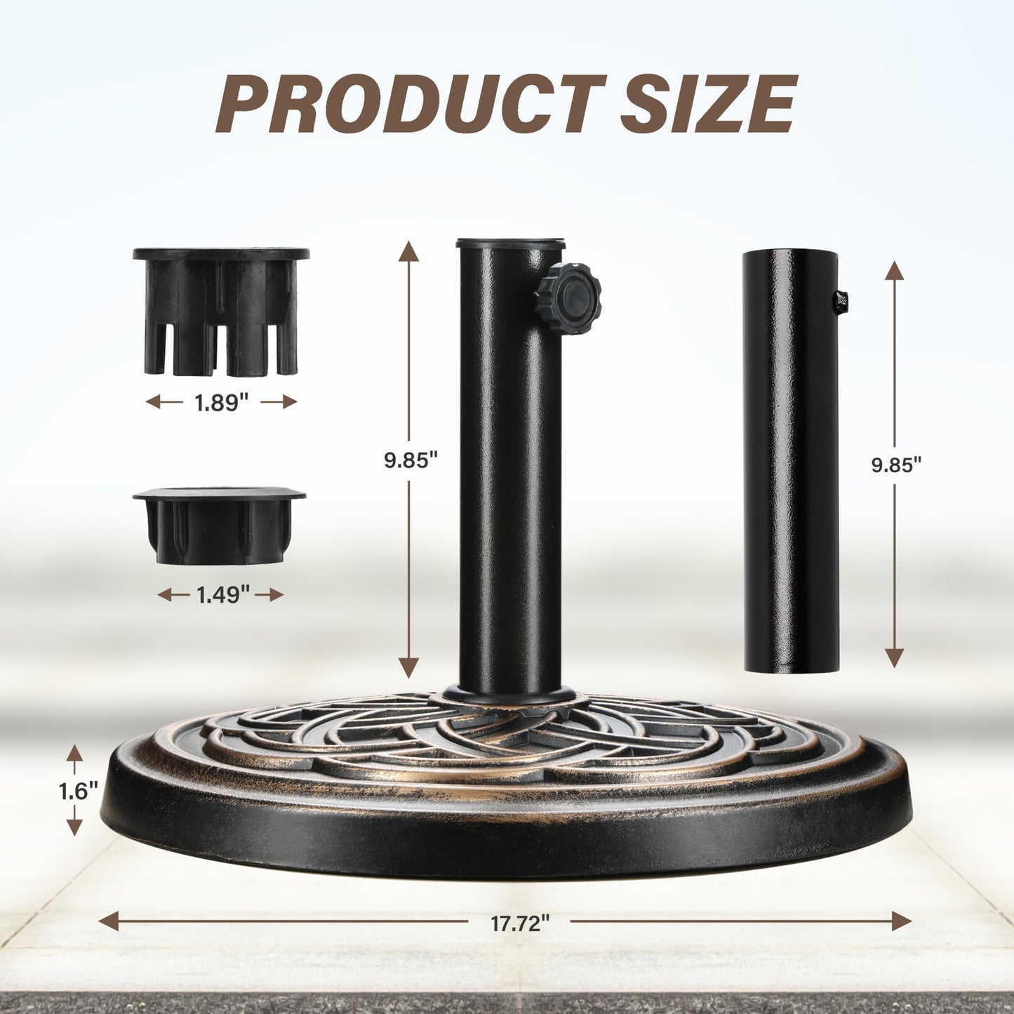 HealSmart 24.2 lbs Heavy Duty Umbrella Base