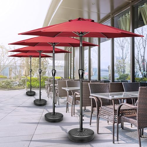 Simple Deluxe 9FT Outdoor Patio Umbrella Table Market Umbrella with Push Button Tilt and Crank, 8 Sturdy Ribs, UV Protection Waterproof for Garden, Lawn, Deck, Backyard, Pool