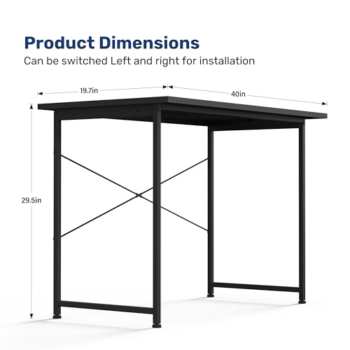 YSSOA Computer Desk Home Office Work Study Writing Modern Simple Table with Headphone Hooks