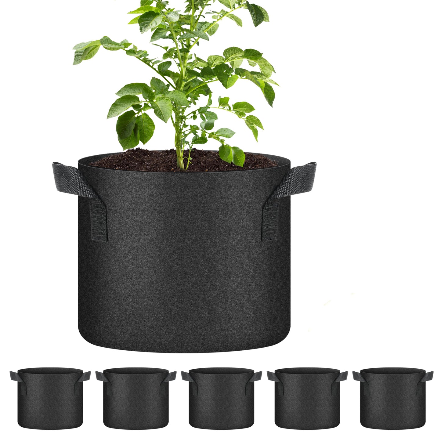 YSSOA Nonwoven Fabric Plant Pots with Handles,