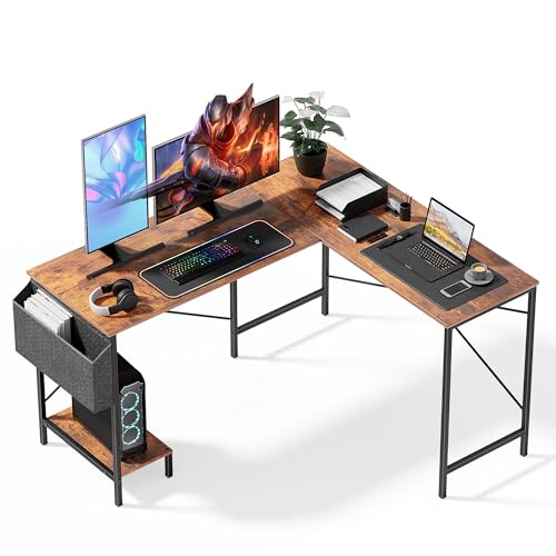 50-Inch Computer Gaming Corner L Shaped Desk, Sturdy Desk