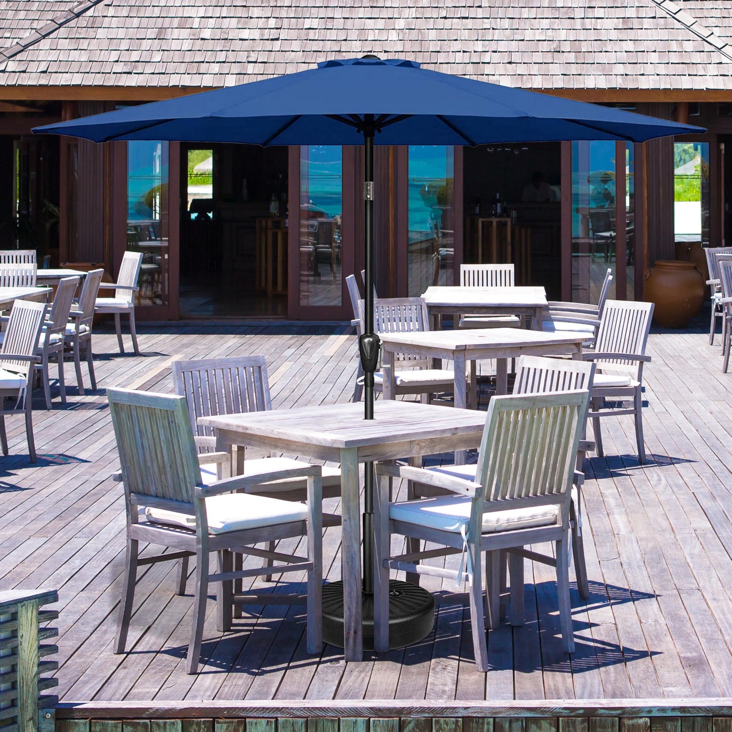 InfiniPower Outdoor Patio Umbrella Table Umbrellas with Push Button Tilt/Crank, UV Protection Waterproof for Garden Deck Backyard Pool,