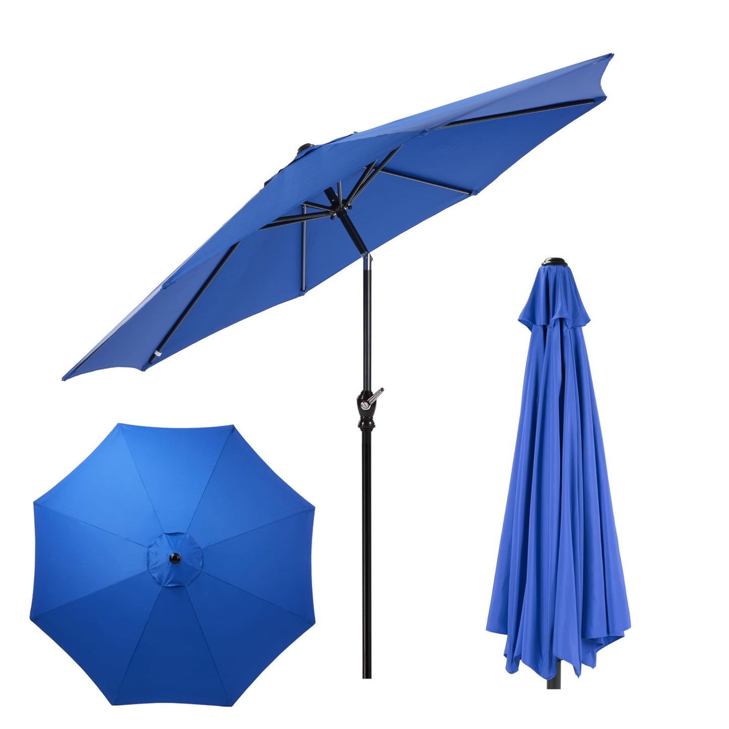 InfiniPower Outdoor Patio Umbrella Table Umbrellas with Push Button Tilt/Crank, UV Protection Waterproof for Garden Deck Backyard Pool,
