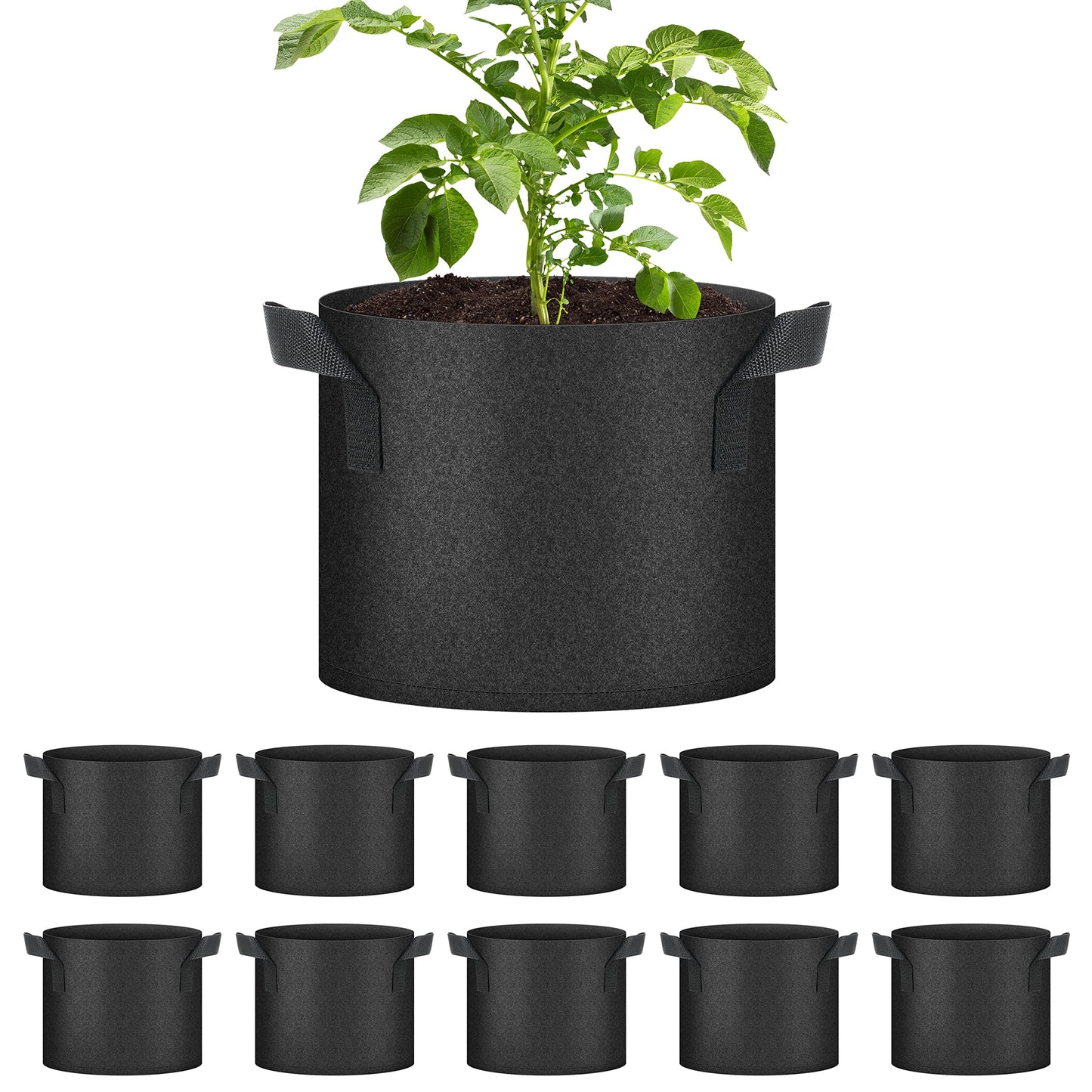 YSSOA Nonwoven Fabric Plant Pots with Handles,
