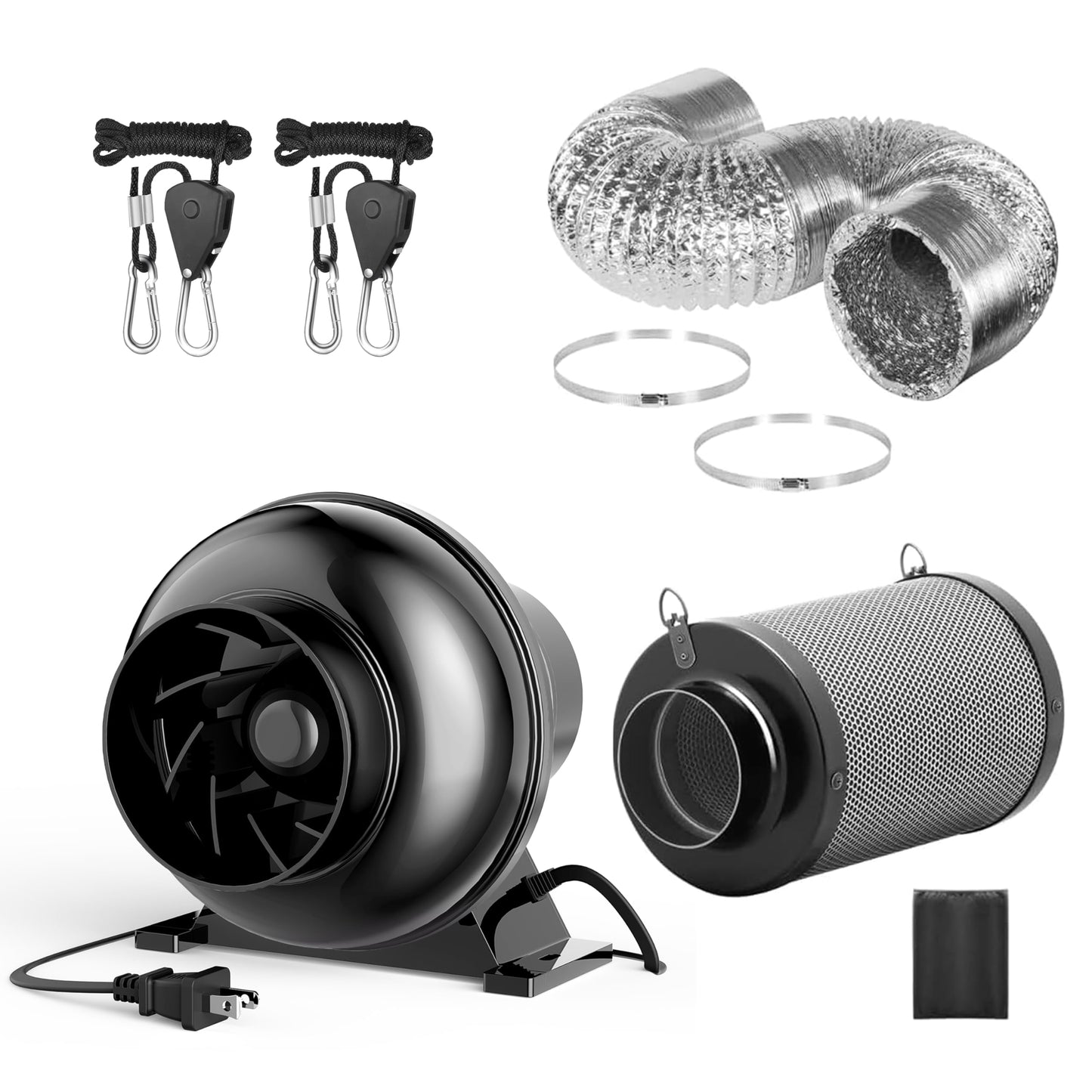 InfiniPower 4 Inch 195 CFM Inline Ventilation Equipment for Grow Tent, Greenhouse, Kitchen