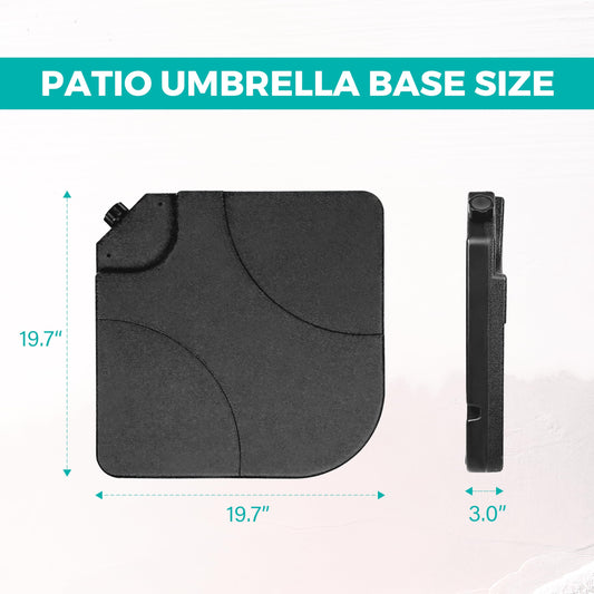 InfiniPower 4pcs 176lb Capacity Cantilever Offset Patio Umbrella Base Water Sand/Filled Outdoor Heavy-Duty Square Stand, Black