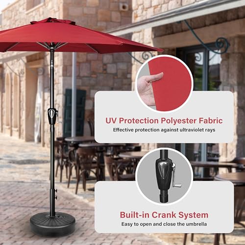 InfiniPower Outdoor Patio Umbrella Table Umbrellas with Push Button Tilt/Crank, UV Protection Waterproof for Garden Deck Backyard Pool,