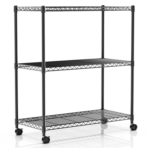 YSSOA 1-Tier Shelving Units, 29.92" W x 13.98" D x 14.96" H Steel Wire Rack Storage Shelving Organizer, Chrome