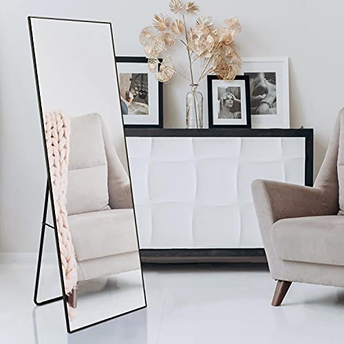 YSSOA Full Length Mirror, Floor Mirror with Stand,Wall-Mounted Dressing Mirror, Bedroom Mirror