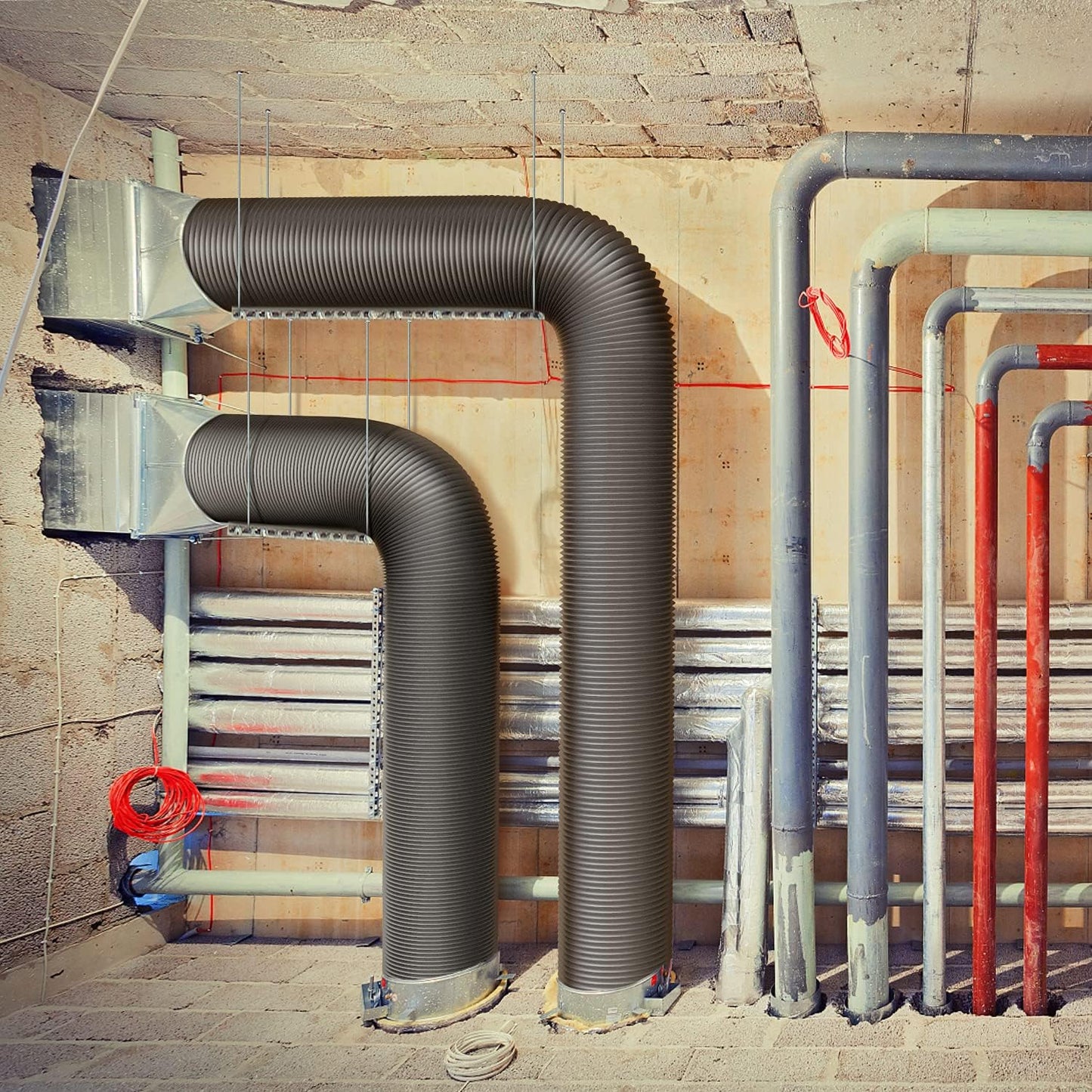 Simple Deluxe Aluminum Ducting and Adjustable Duct Clamps