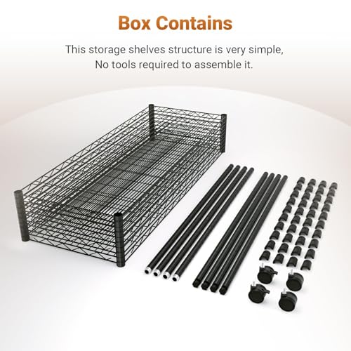 YSSOA 1-Tier Shelving Units, 29.92" W x 13.98" D x 14.96" H Steel Wire Rack Storage Shelving Organizer, Chrome