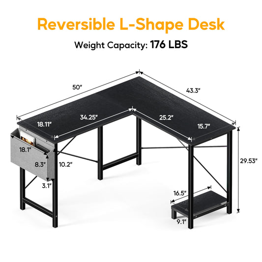 HealSmart L Shape Office Desk