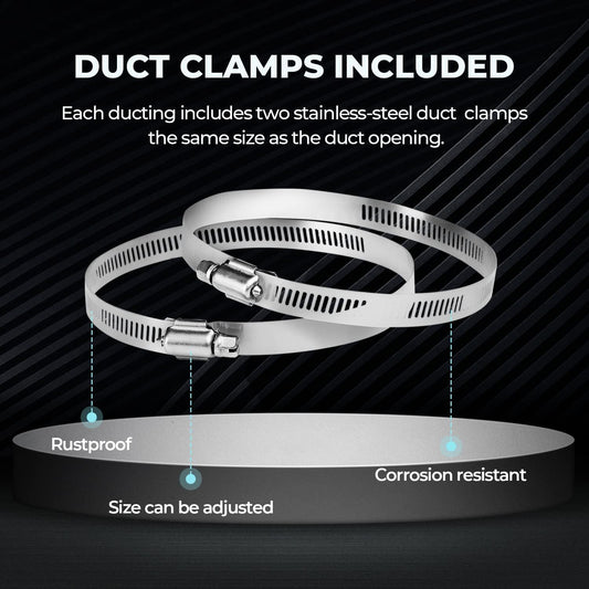 Simple Deluxe Dryer Vent Hose, Flexible Aluminum Ducting, Heavy Duty Three-Layer Protection, Long Duct for Ventilation Heating Cooling, Silver