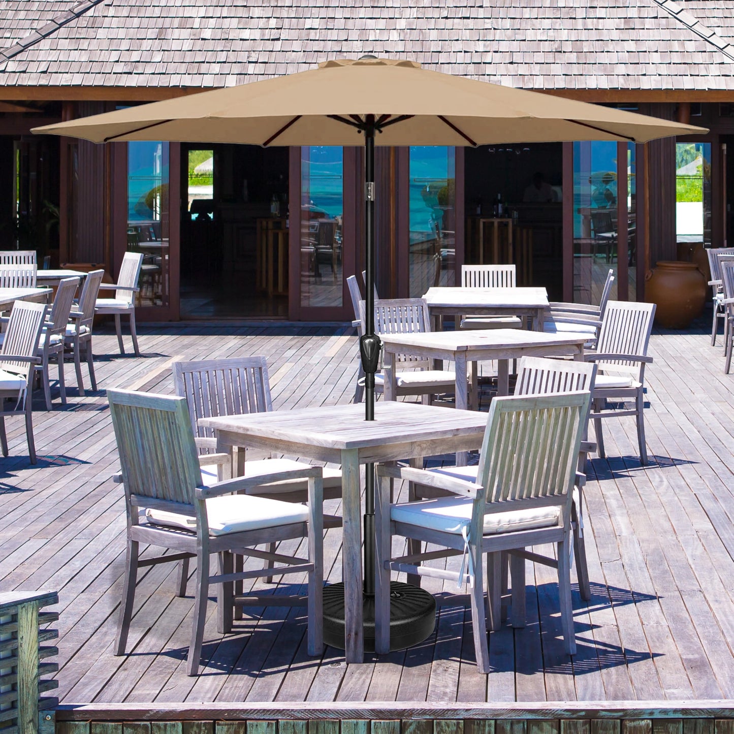 InfiniPower Outdoor Patio Umbrella Table Umbrellas with Push Button Tilt/Crank, UV Protection Waterproof for Garden Deck Backyard Pool,