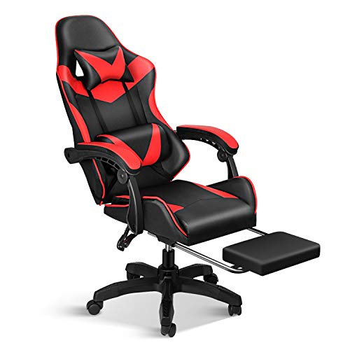 Gaming Chair, Backrest and Seat Height Adjustable Swivel Recliner Racing Office Computer Ergonomic Video Game Chair with Footrest and Lumbar Support