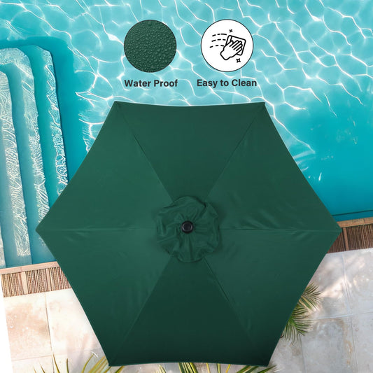 Simple Deluxe 9FT Outdoor Patio Umbrella Table Market Umbrella with Push Button Tilt and Crank, 8 Sturdy Ribs, UV Protection Waterproof for Garden, Lawn, Deck, Backyard, Pool