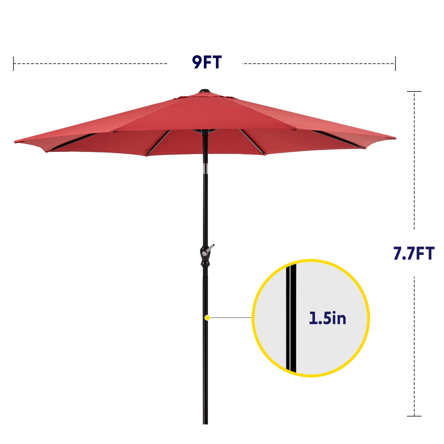 InfiniPower Outdoor Patio Umbrella Table Umbrellas with Push Button Tilt/Crank, UV Protection Waterproof for Garden Deck Backyard Pool,