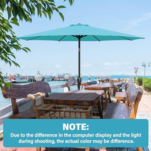 HealSmart 9' Patio Umbrella Replacement Canopy Cover with 8 Ribs, Outdoor Table Market Yard Umbrellas