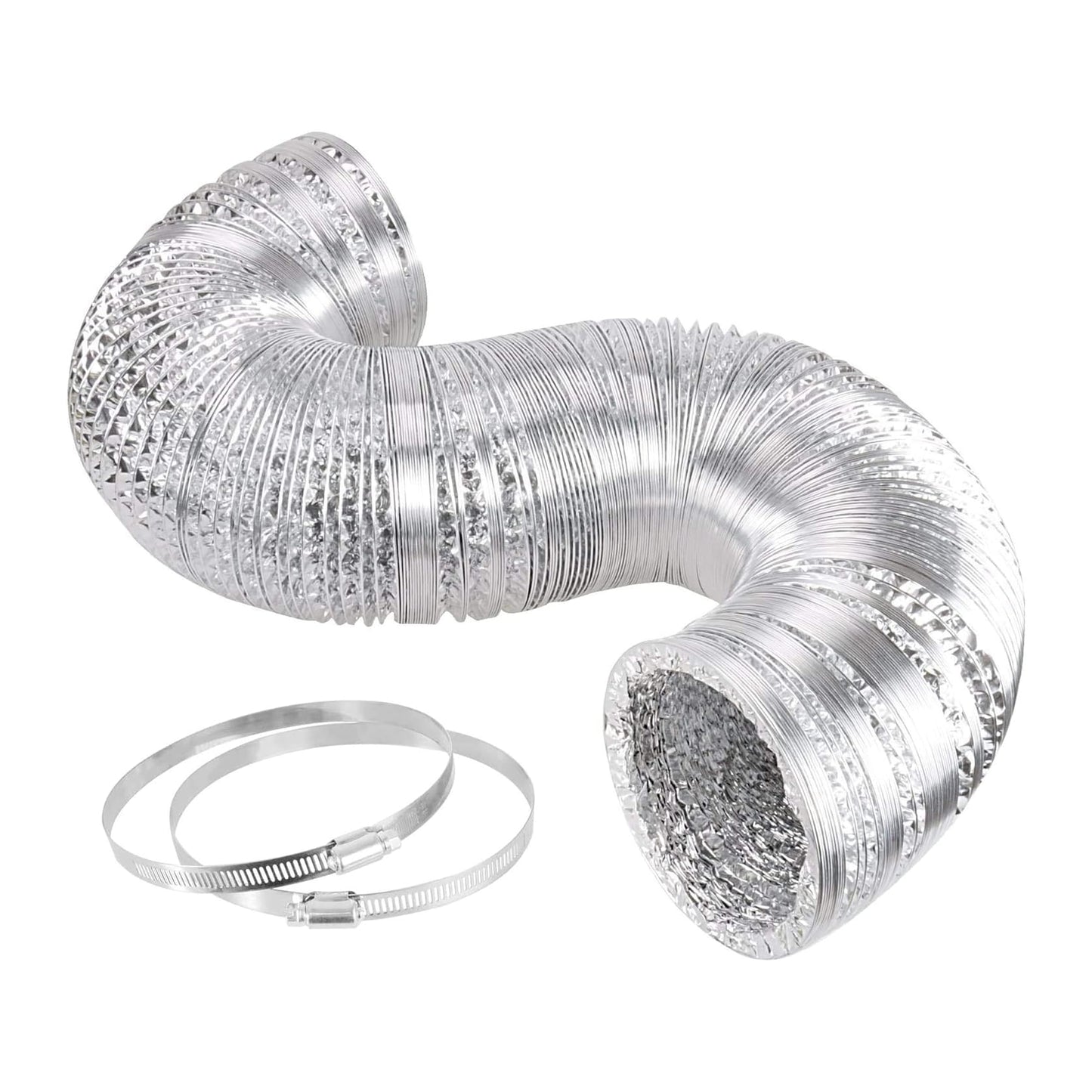HealSmart Exhaust Inline Duct Fan Vent Booster Blower and Non-Insulated Flex Air Aluminum Foil Ducting for Indoor Grow Tent Hydroponics Ventilation