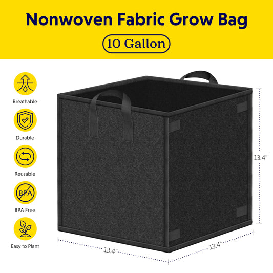 YSSOA Grow Bags Heavy Duty Thickened Nonwoven Aeration Fabric Pots with Handles, Cloth Pots for Plants, Vegetable, Flower, Tomato Potato