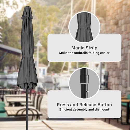 InfiniPower Outdoor Patio Umbrella Table Umbrellas with Push Button Tilt/Crank, UV Protection Waterproof for Garden Deck Backyard Pool,