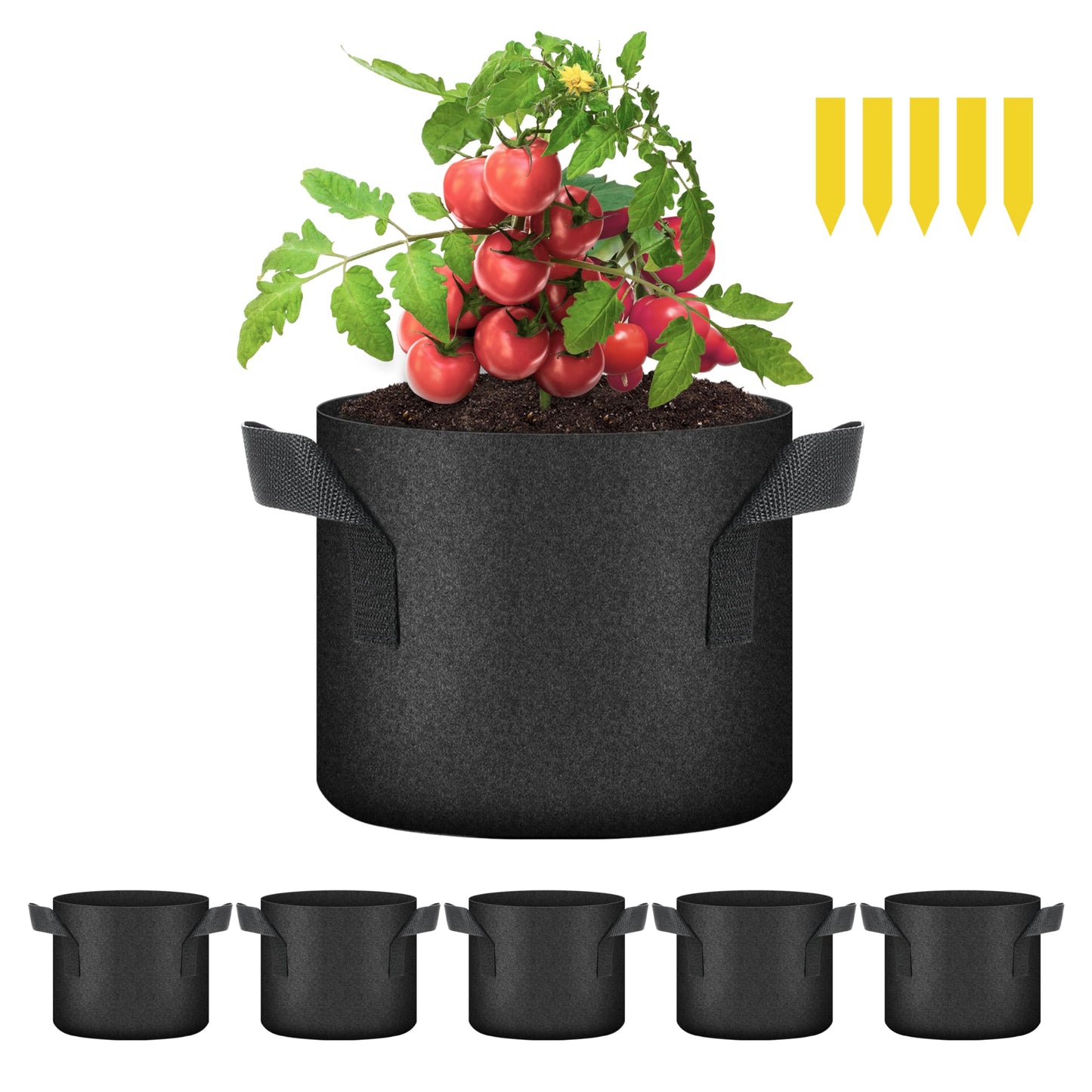 YSSOA Nonwoven Fabric Plant Pots with Handles,