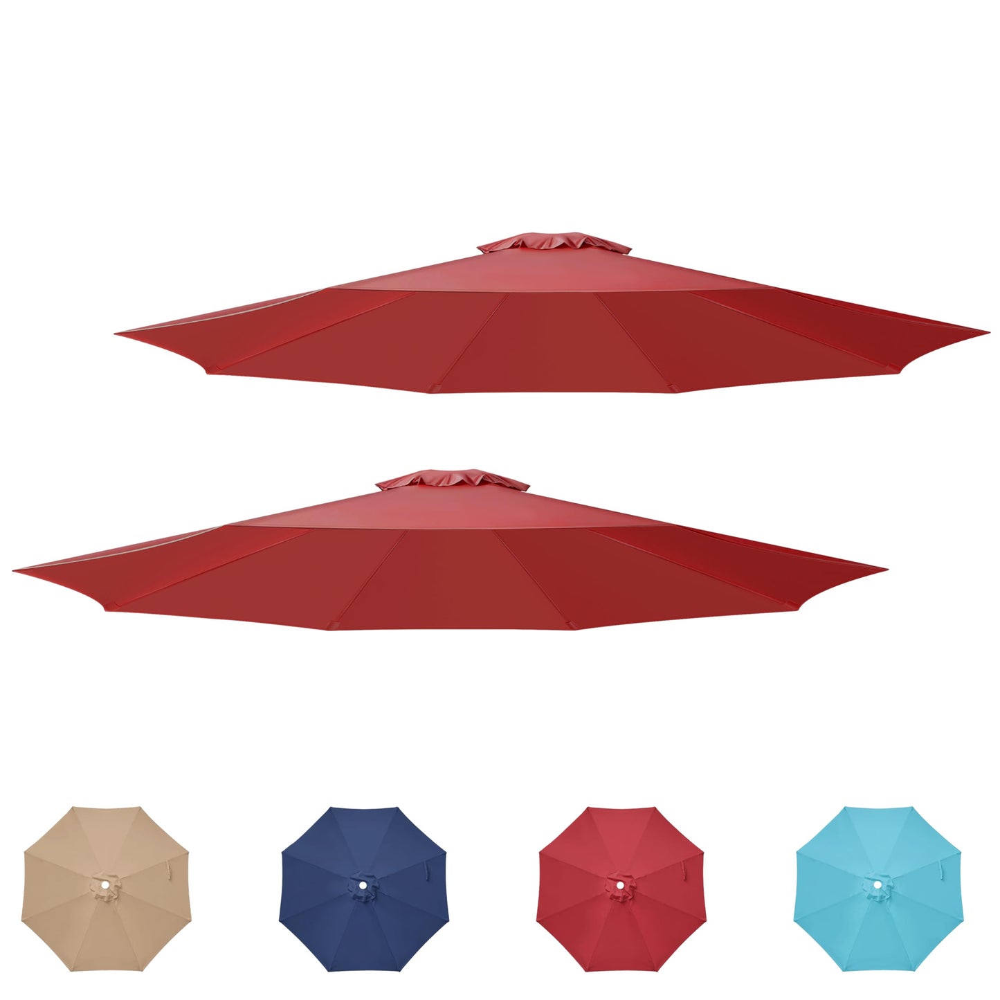 HealSmart 9' Patio Umbrella Replacement Canopy Cover with 8 Ribs, Outdoor Table Market Yard Umbrellas