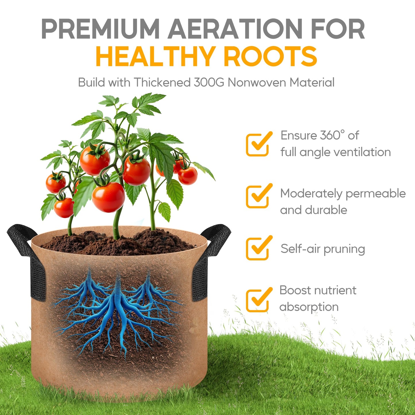 YSSOA 300G Reusable Breathable Gardening Pots