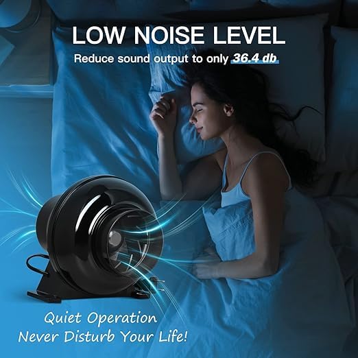 iPower Ventilation Inline Fan, 8 Feet Ducting, Variable Speed Controller, Temperature Humidity App Control via WiFi, Carbon Filter, HVAC for Grow Tent Ventilation